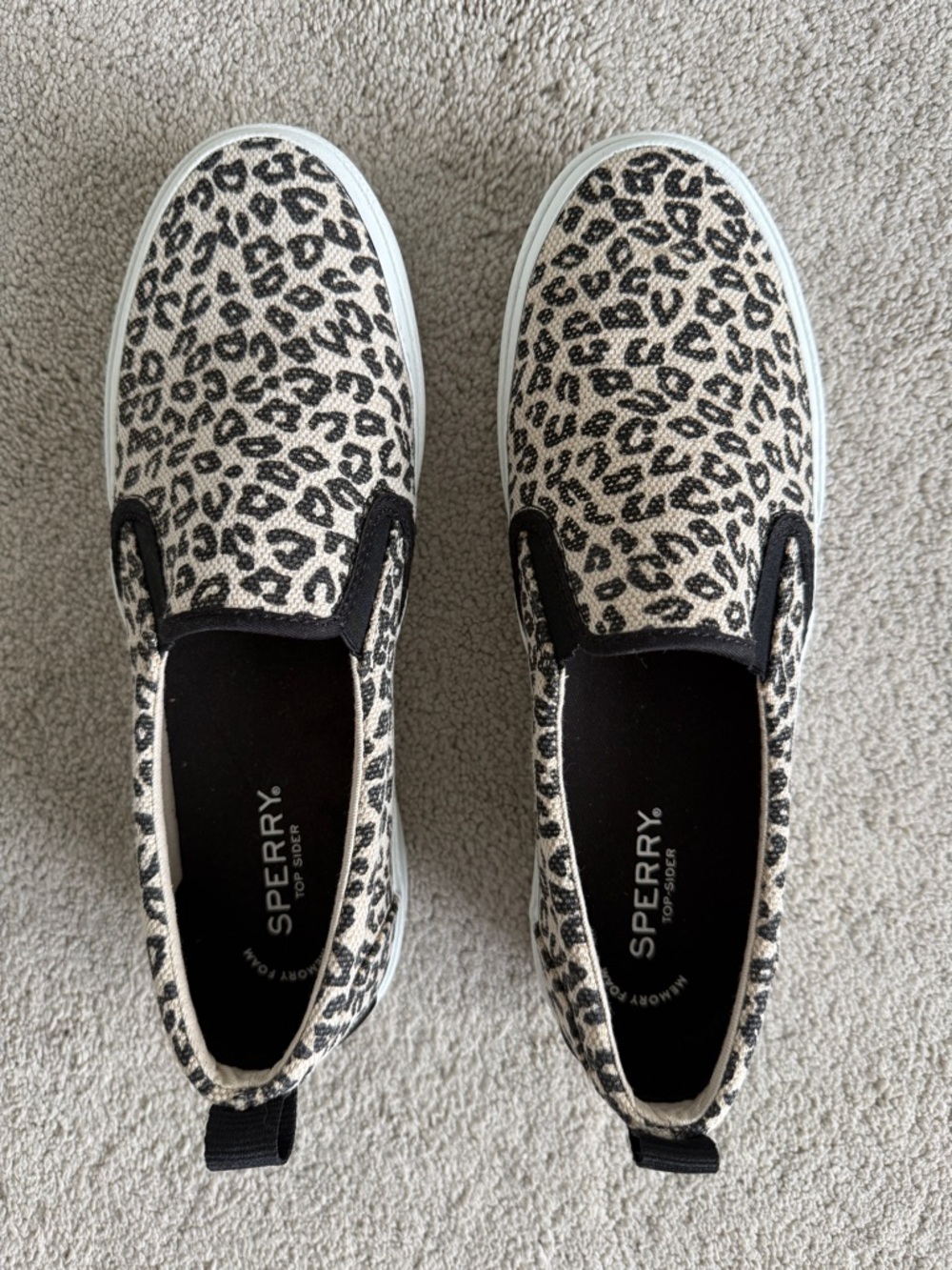 Sperry Leopard Slip-On Top-Sider Memory Foam Brand New - 9
